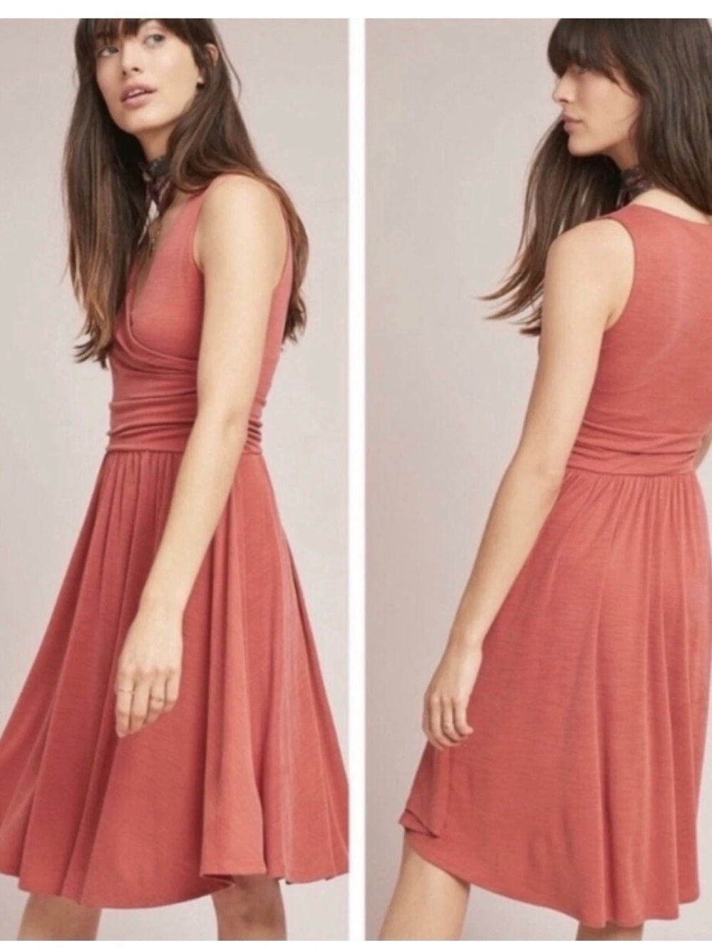 NWT Anthro Maeve Nora Midi Dress in Burnt Orange, Small - Picture 2 of 4